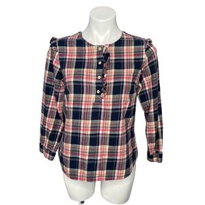Anthropologie Isabella Sinclair Abilene cottage chic plaid flannel shirt